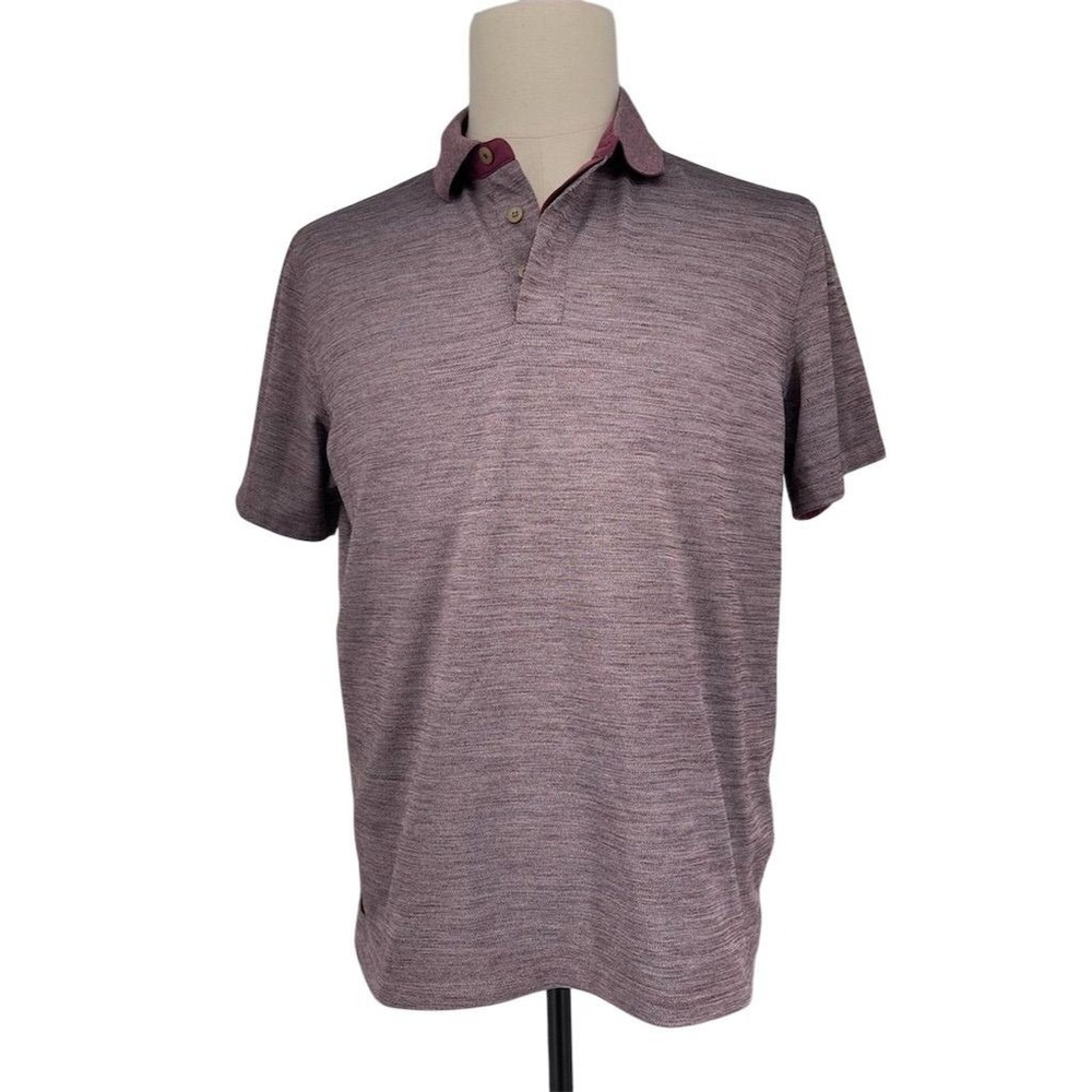 UNTUCKit Men's Large Purple Hannifer Heather Short Sleeve Polo Shirt Casual